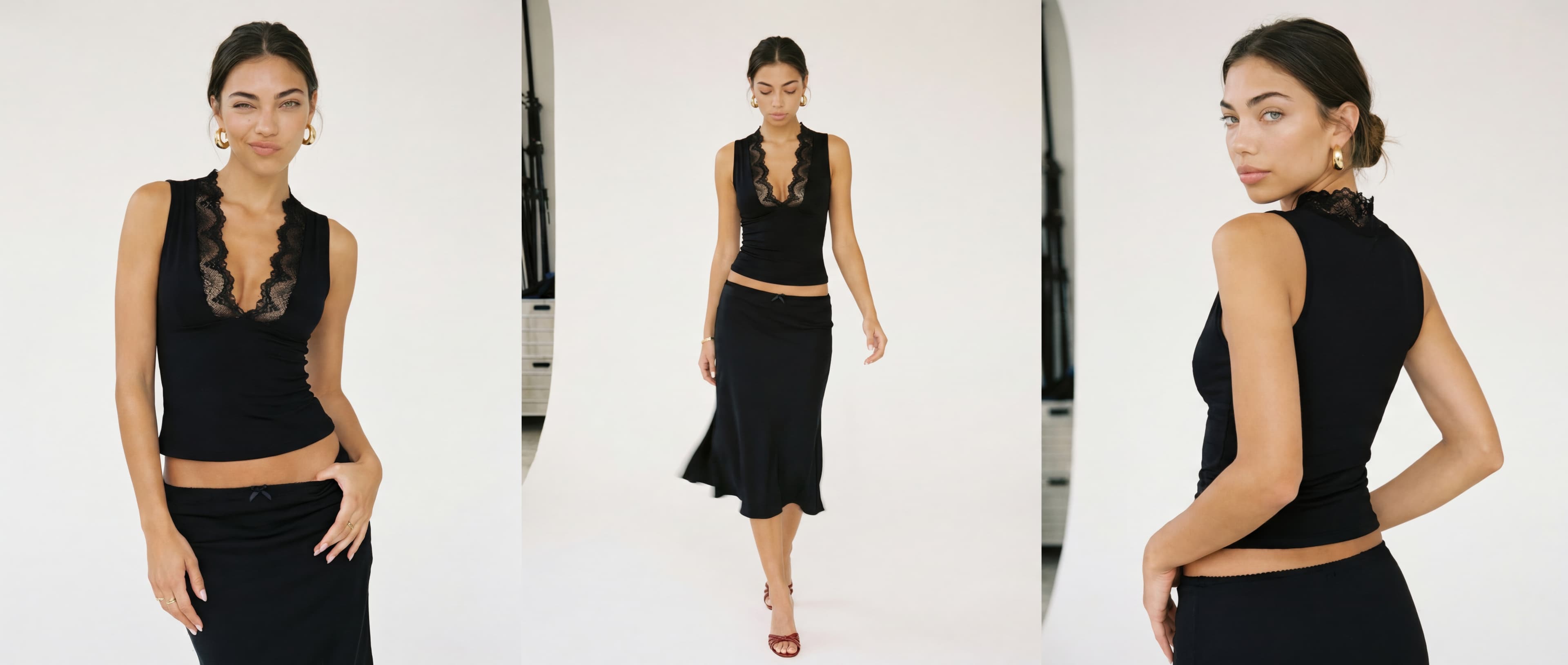 AI lookbook collage - editorial fashion spread